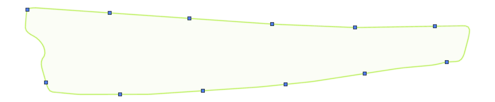 Plotter-ready cutting template for the Volvo FH lower bumper corner, shown as a chartreuse contour.